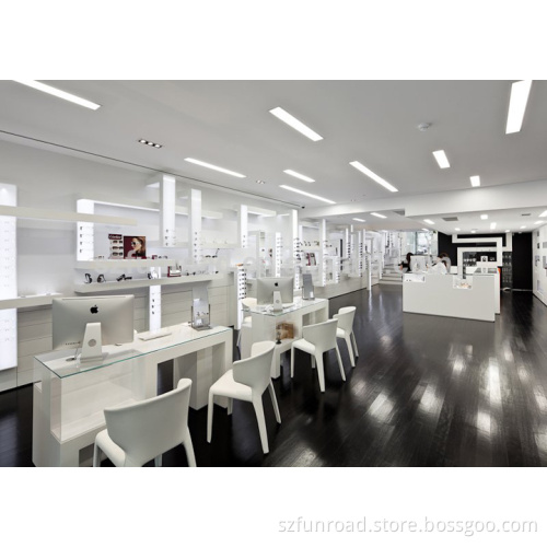 Optical chain store display solutions glass eyewear display shelves metal display racks wooden show cabinets